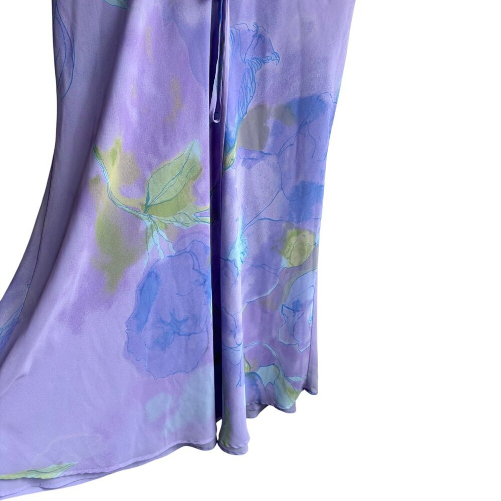 Ethereal Ivy & Annabelle Lavender Watercolor Dress Flutter Lettuce Hem y2k Large - Picture 5 of 5